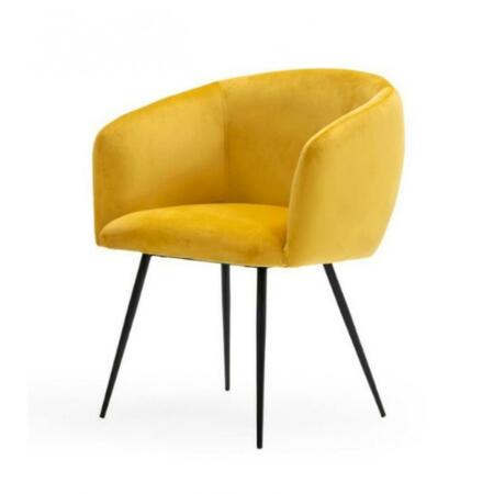 GFANCY FIXTURES Yellow Velvet Modern Dining Chair GF3100989